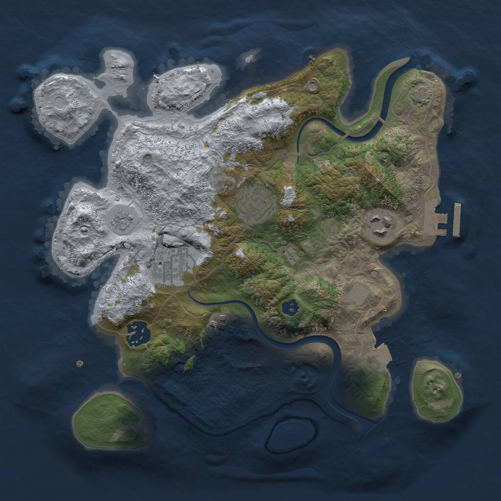 Rust Map: Procedural Map, Size: 3000, Seed: 7978, 9 Monuments