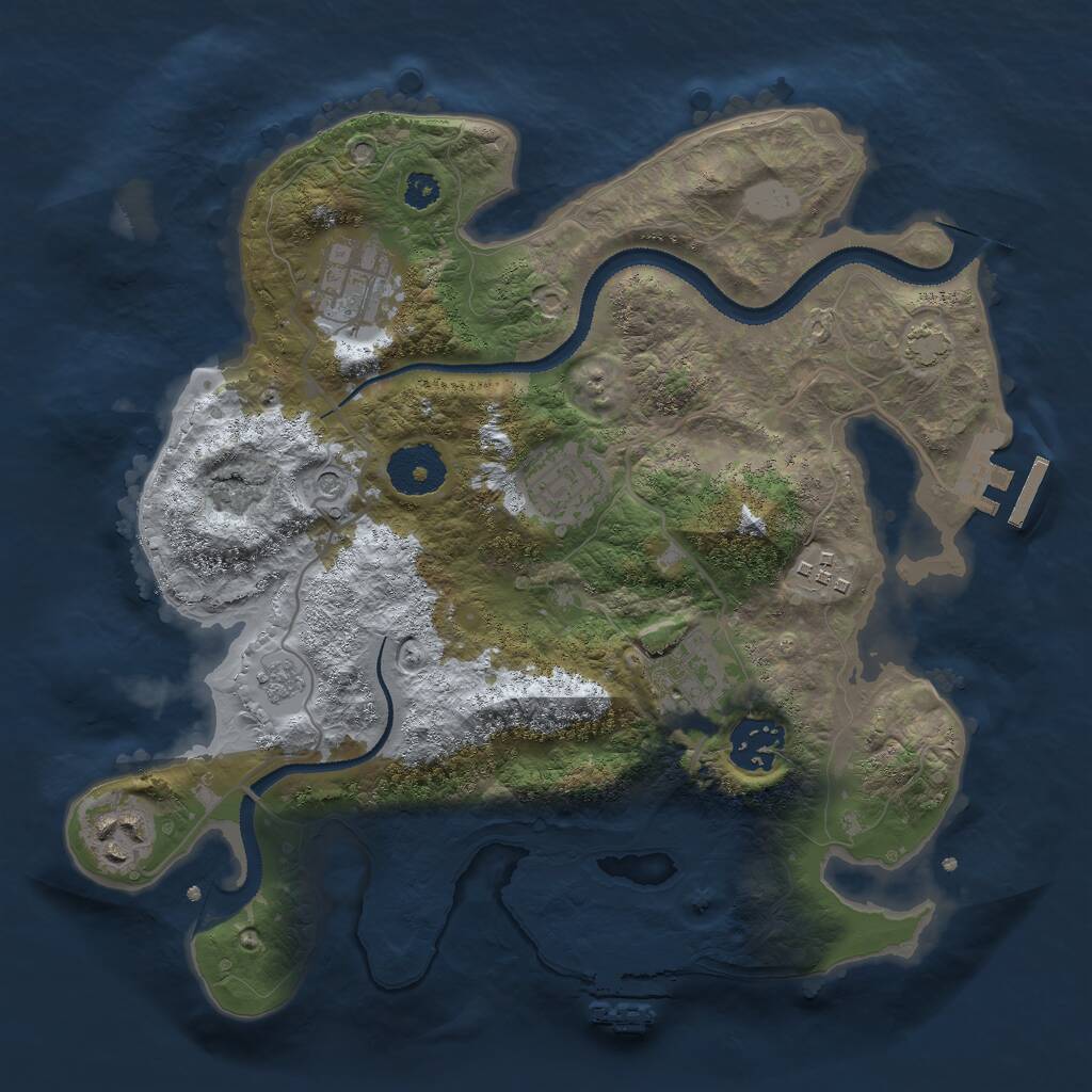 Rust Map: Procedural Map, Size: 3000, Seed: 81322103, 12 Monuments