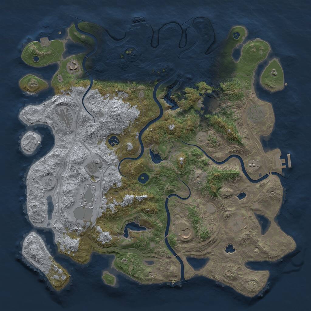 Rust Map: Procedural Map, Size: 4500, Seed: 451983046, 16 Monuments