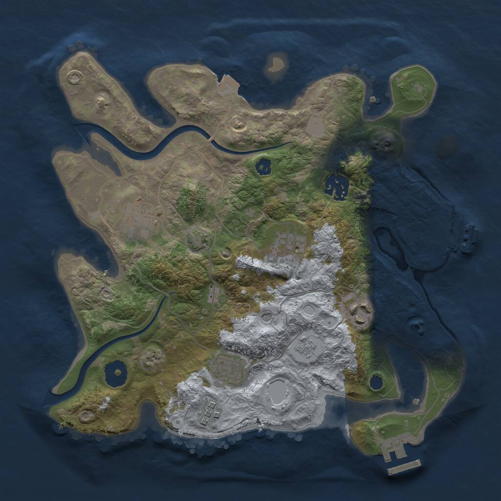 Rust Map: Procedural Map, Size: 3000, Seed: 42300, 12 Monuments