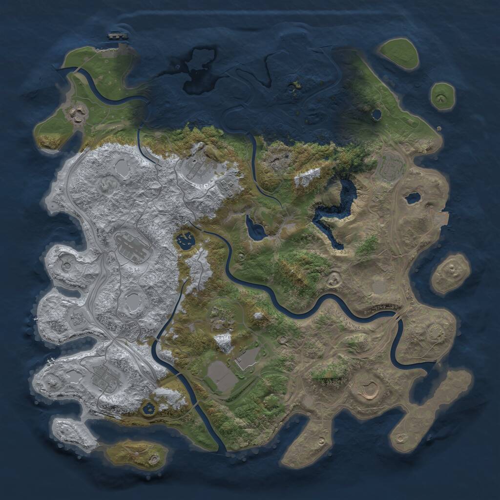 Rust Map: Procedural Map, Size: 4250, Seed: 65542, 16 Monuments