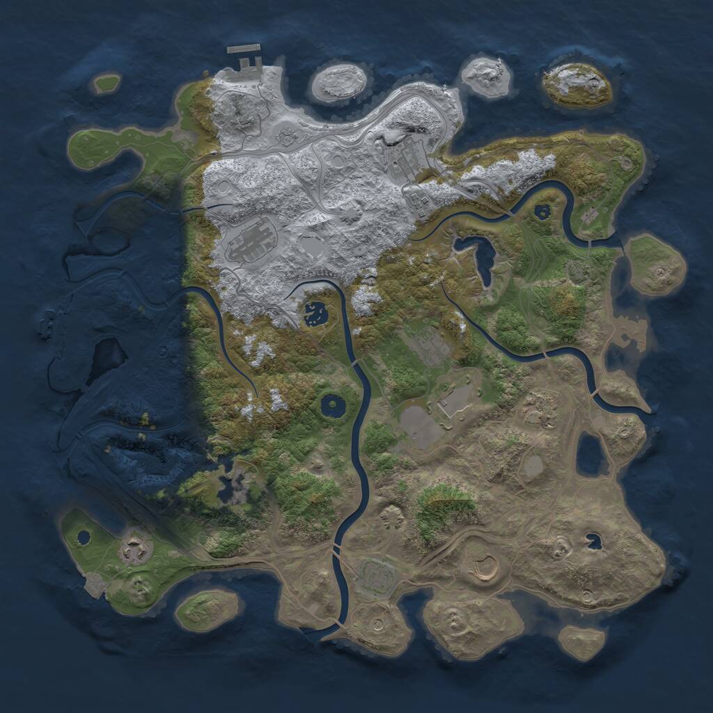 Rust Map: Procedural Map, Size: 4300, Seed: 1915231678, 17 Monuments