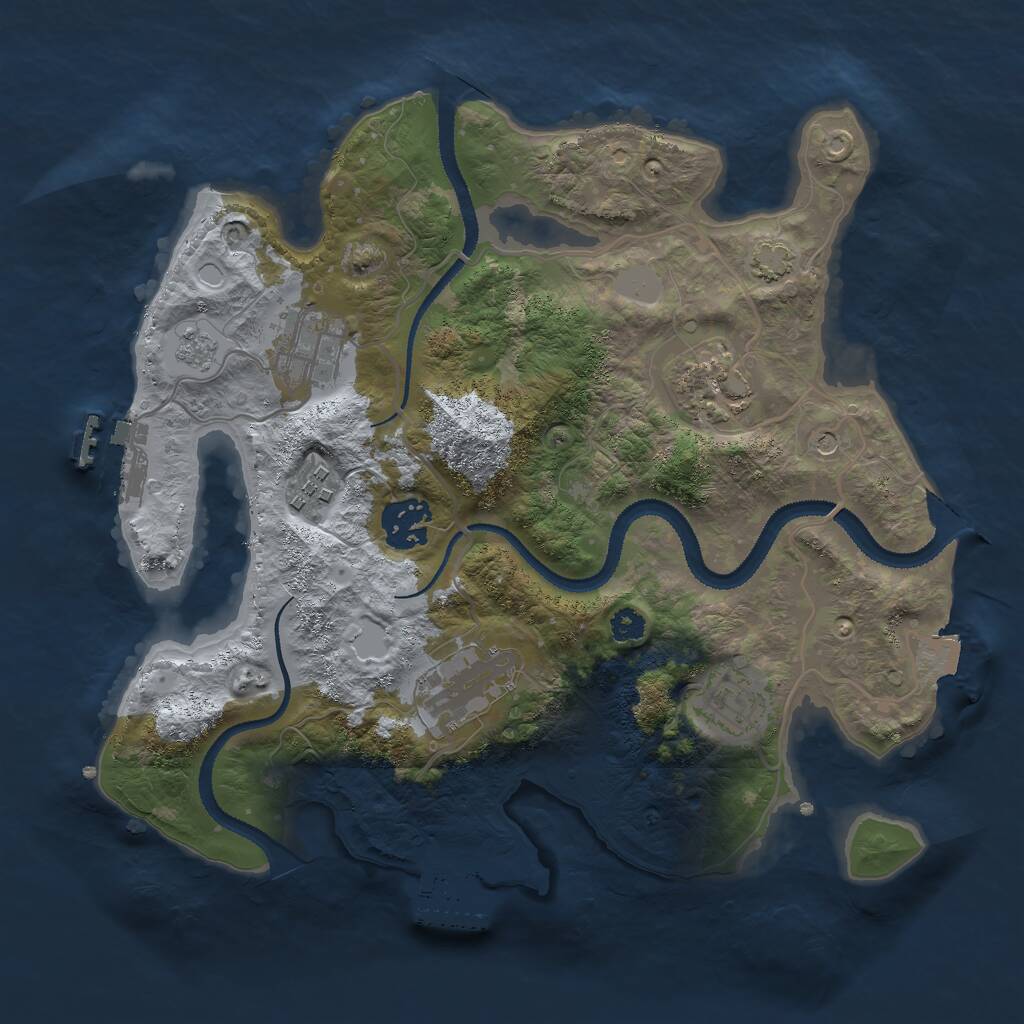 Rust Map: Procedural Map, Size: 3000, Seed: 6851720, 12 Monuments