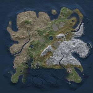 Thumbnail Rust Map: Procedural Map, Size: 3500, Seed: 1150491367, 15 Monuments