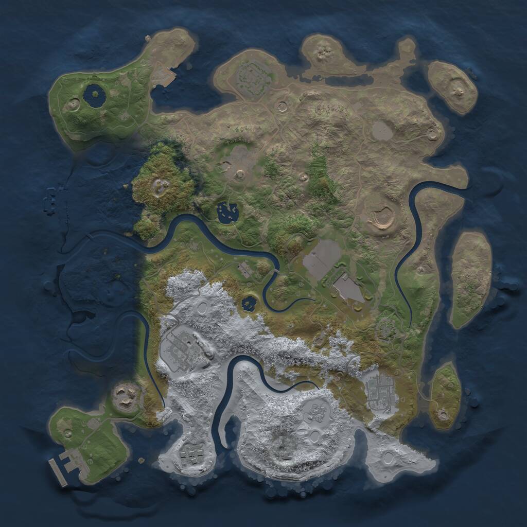 Rust Map: Procedural Map, Size: 3500, Seed: 510434202, 15 Monuments