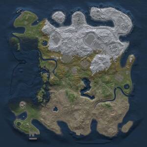 Thumbnail Rust Map: Procedural Map, Size: 4000, Seed: 825159, 17 Monuments