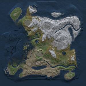 Thumbnail Rust Map: Procedural Map, Size: 3500, Seed: 1666407743, 12 Monuments