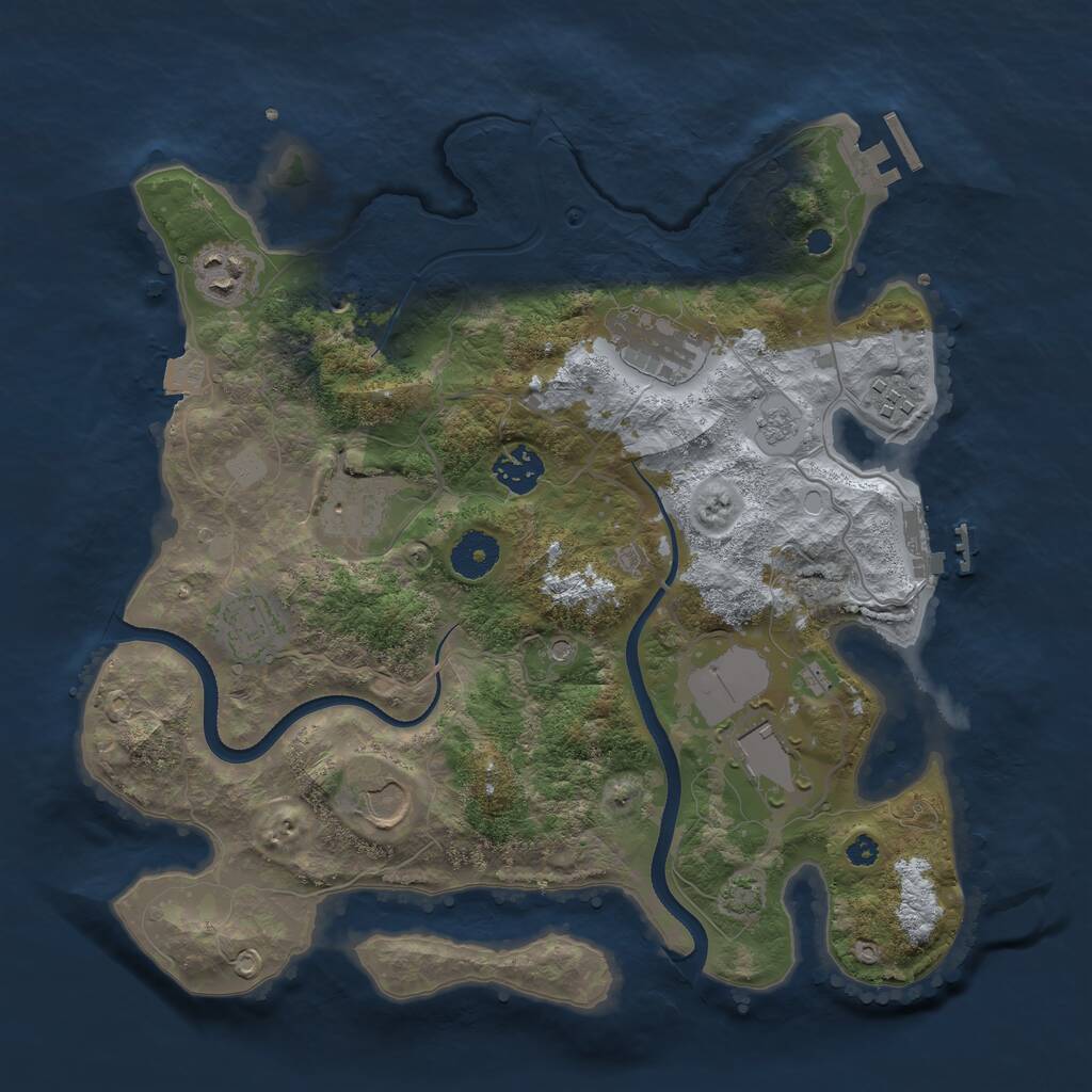 Rust Map: Procedural Map, Size: 3500, Seed: 352990159, 14 Monuments