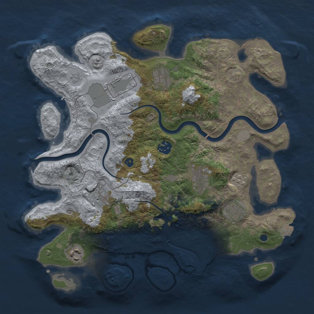 Rust Map: Procedural Map, Size: 3500, Seed: 5435834, 12 Monuments