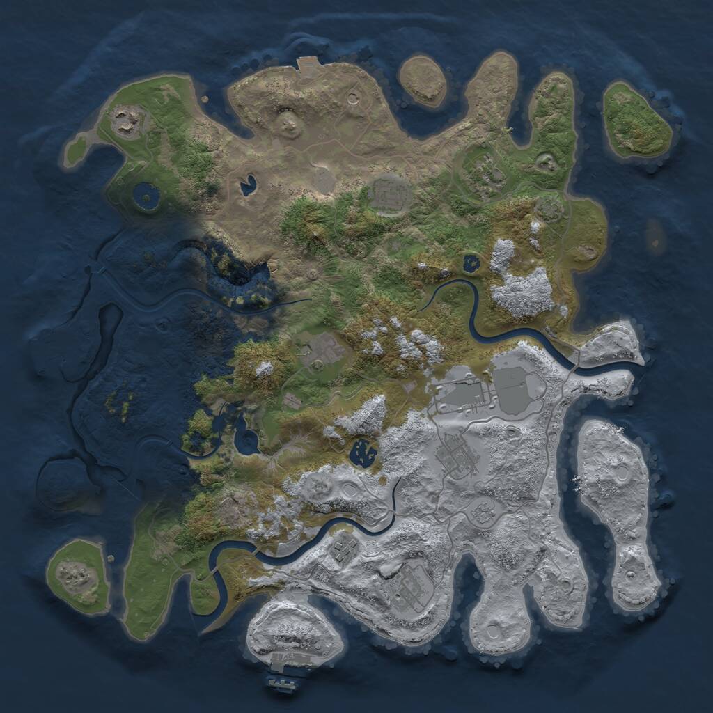 Rust Map: Procedural Map, Size: 4000, Seed: 851846555, 15 Monuments