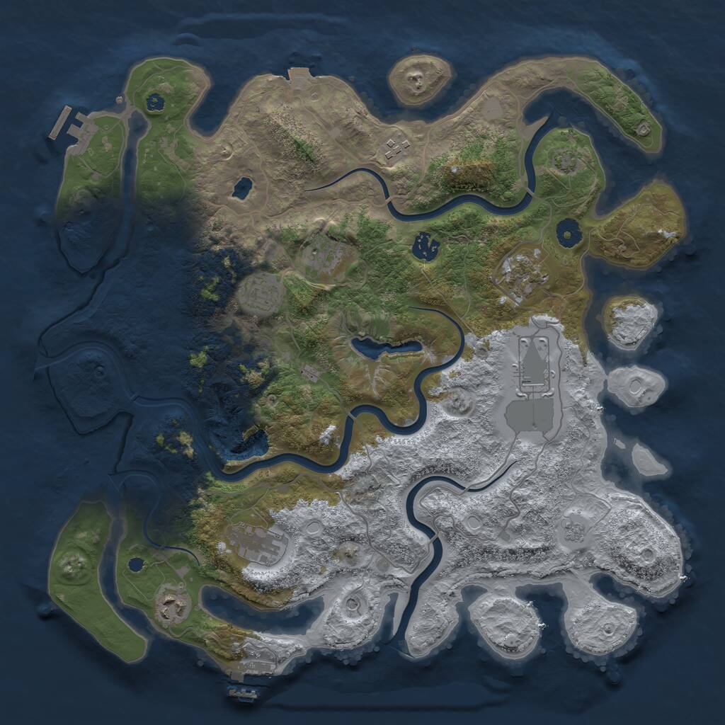 Rust Map: Procedural Map, Size: 4000, Seed: 895769084, 14 Monuments