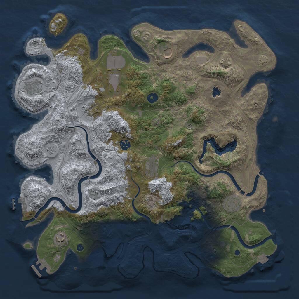Rust Map: Procedural Map, Size: 4250, Seed: 1442235373, 15 Monuments