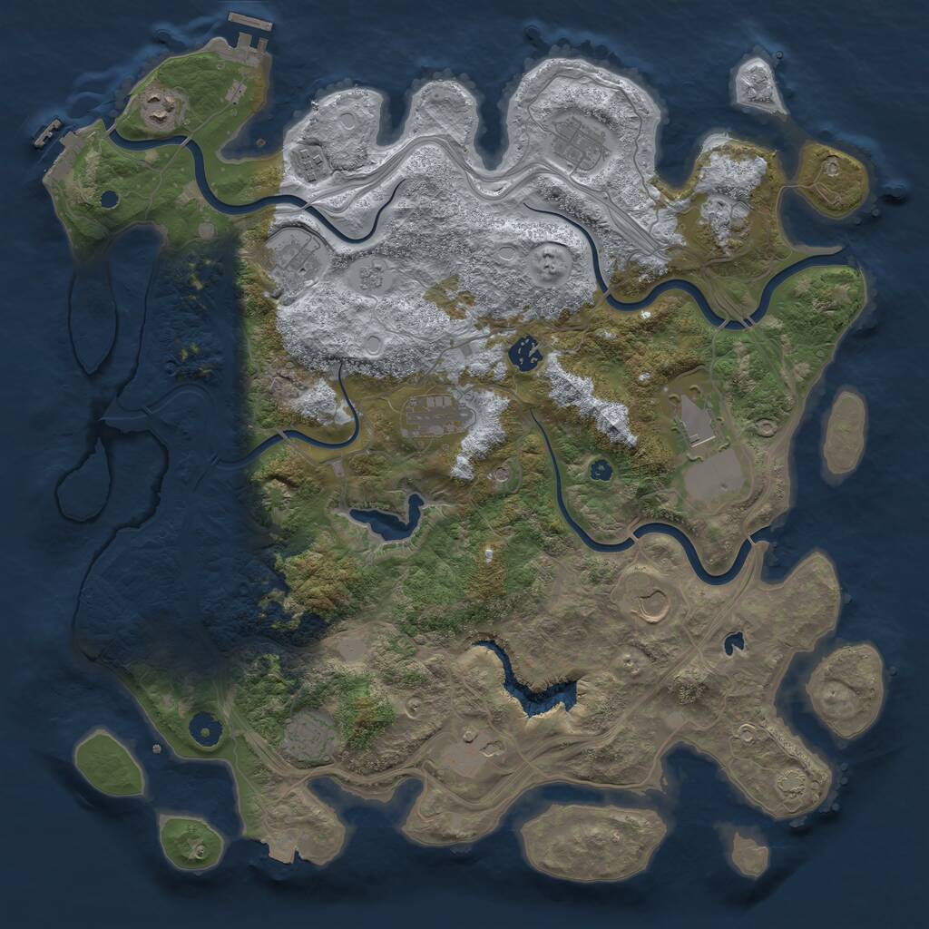 Rust Map: Procedural Map, Size: 4250, Seed: 51306276, 17 Monuments