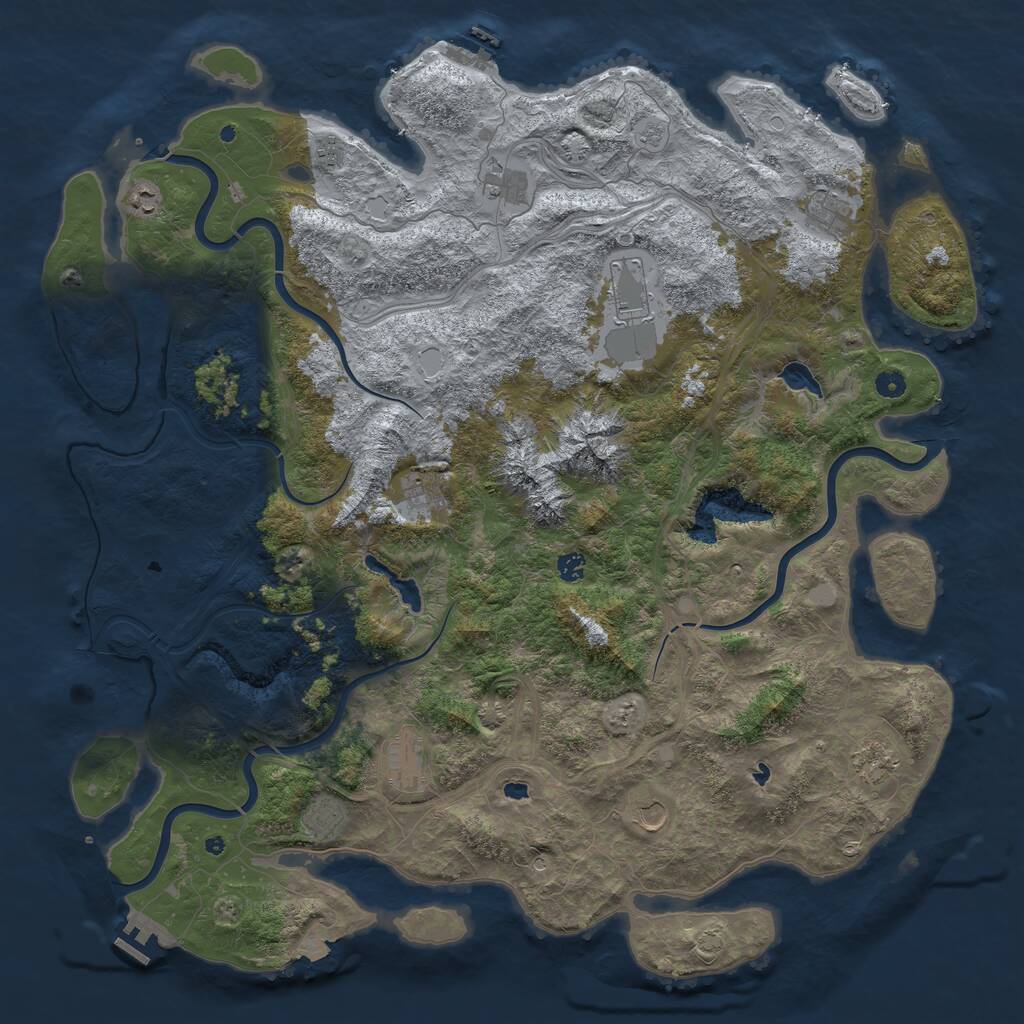 Rust Map: Procedural Map, Size: 5250, Seed: 5, 17 Monuments