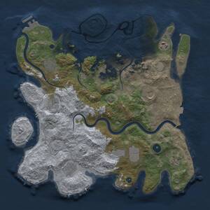 Thumbnail Rust Map: Procedural Map, Size: 3750, Seed: 1675213651, 14 Monuments