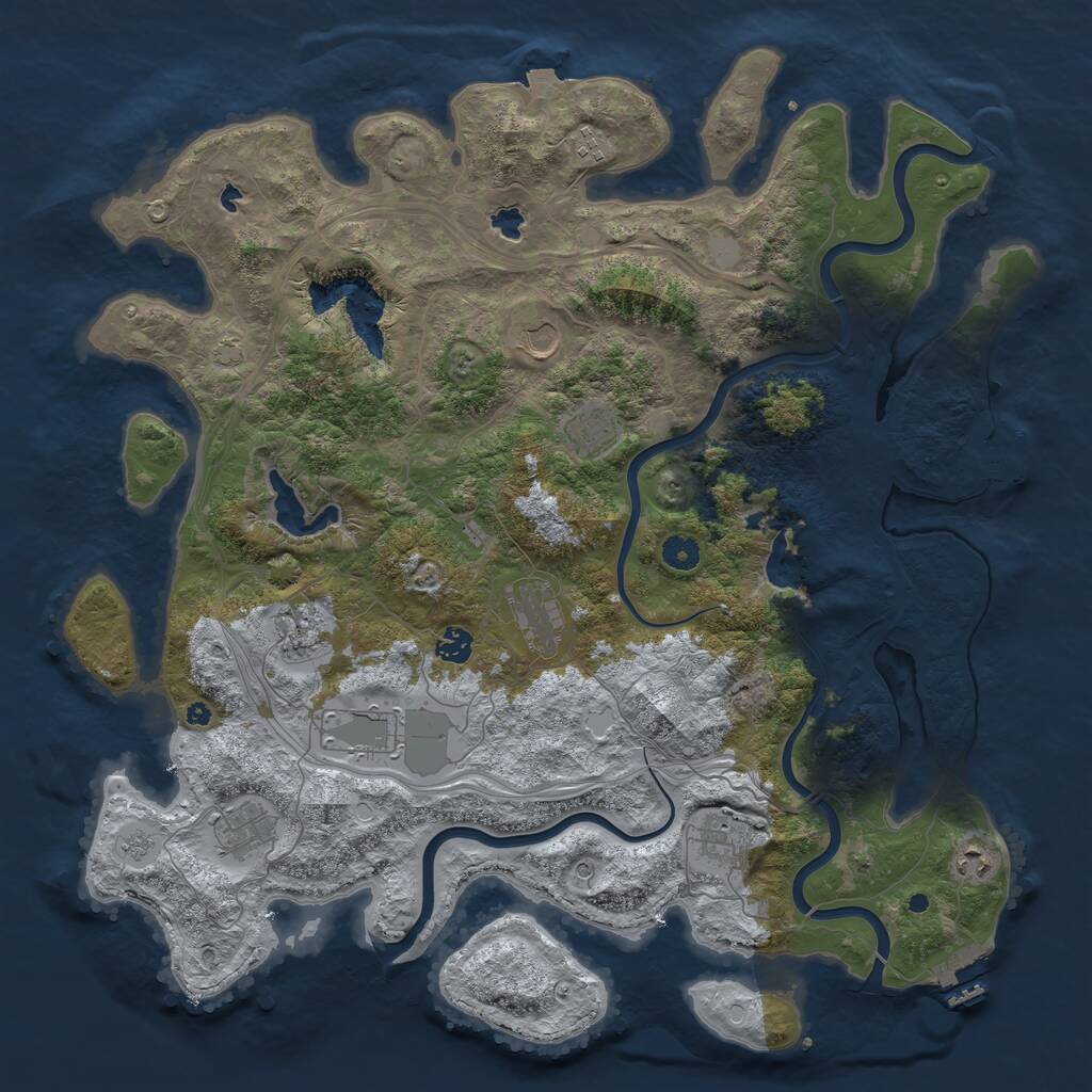 Rust Map: Procedural Map, Size: 4500, Seed: 325582945, 16 Monuments
