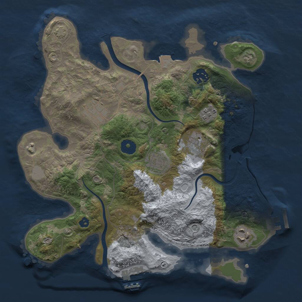 Rust Map: Procedural Map, Size: 3000, Seed: 778899, 11 Monuments