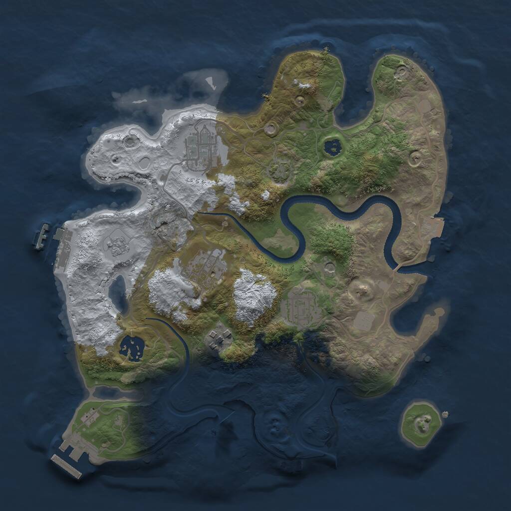 Rust Map: Procedural Map, Size: 3000, Seed: 849512894, 11 Monuments
