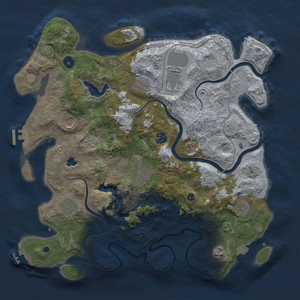Rust Map: Procedural Map, Size: 4000, Seed: 1713287318, 15 Monuments