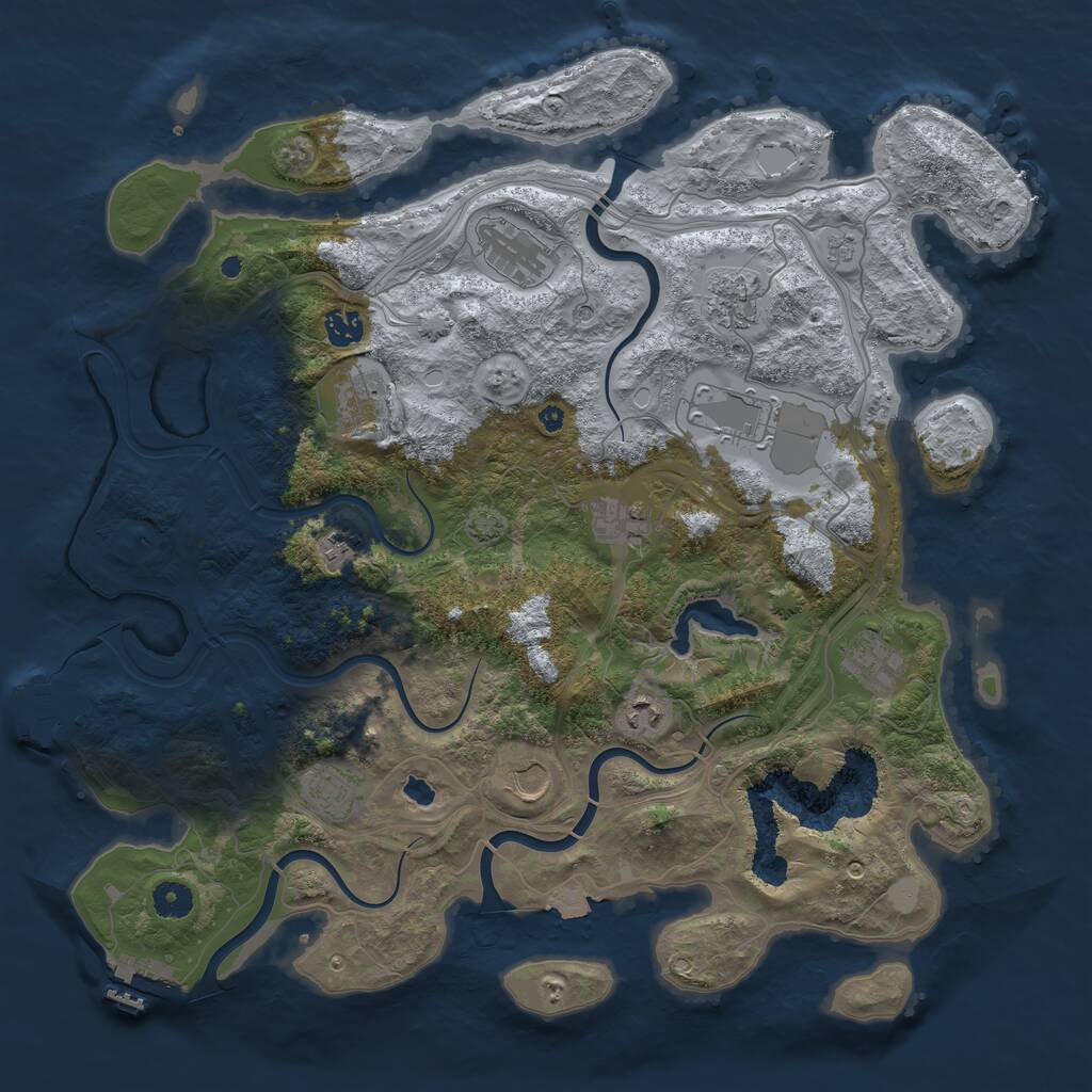 Rust Map: Procedural Map, Size: 4250, Seed: 2147420384, 17 Monuments