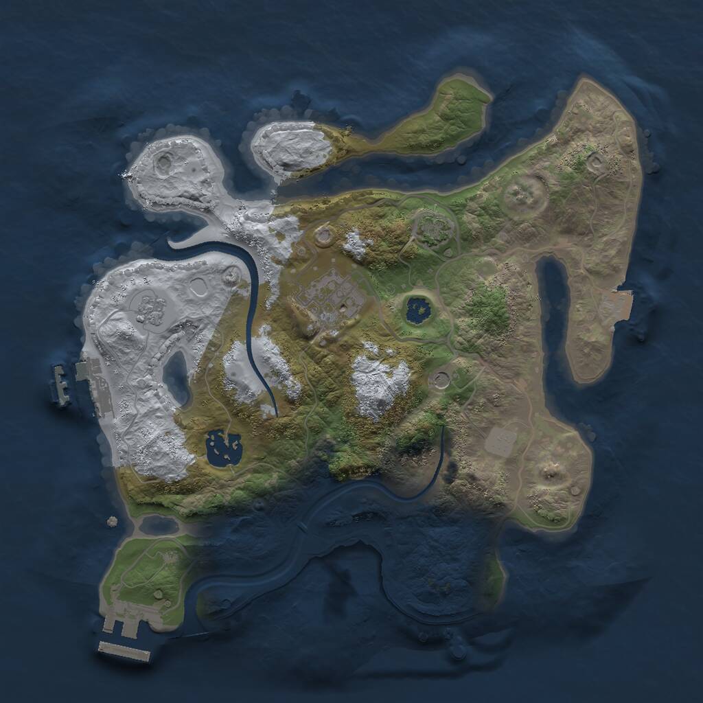 Rust Map: Procedural Map, Size: 2750, Seed: 849512894, 8 Monuments