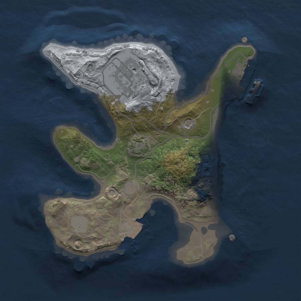 Rust Map: Procedural Map, Size: 2000, Seed: 814487689, 5 Monuments