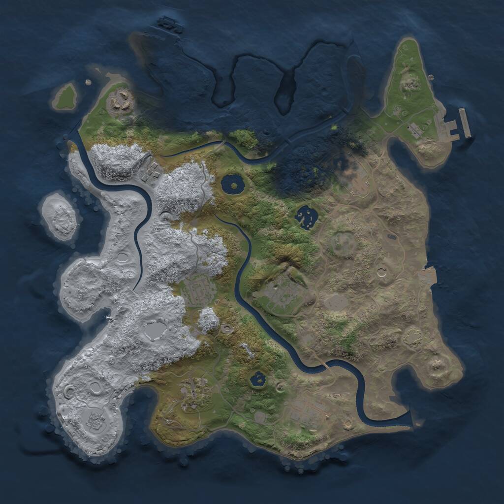 Rust Map: Procedural Map, Size: 3380, Seed: 45565, 14 Monuments