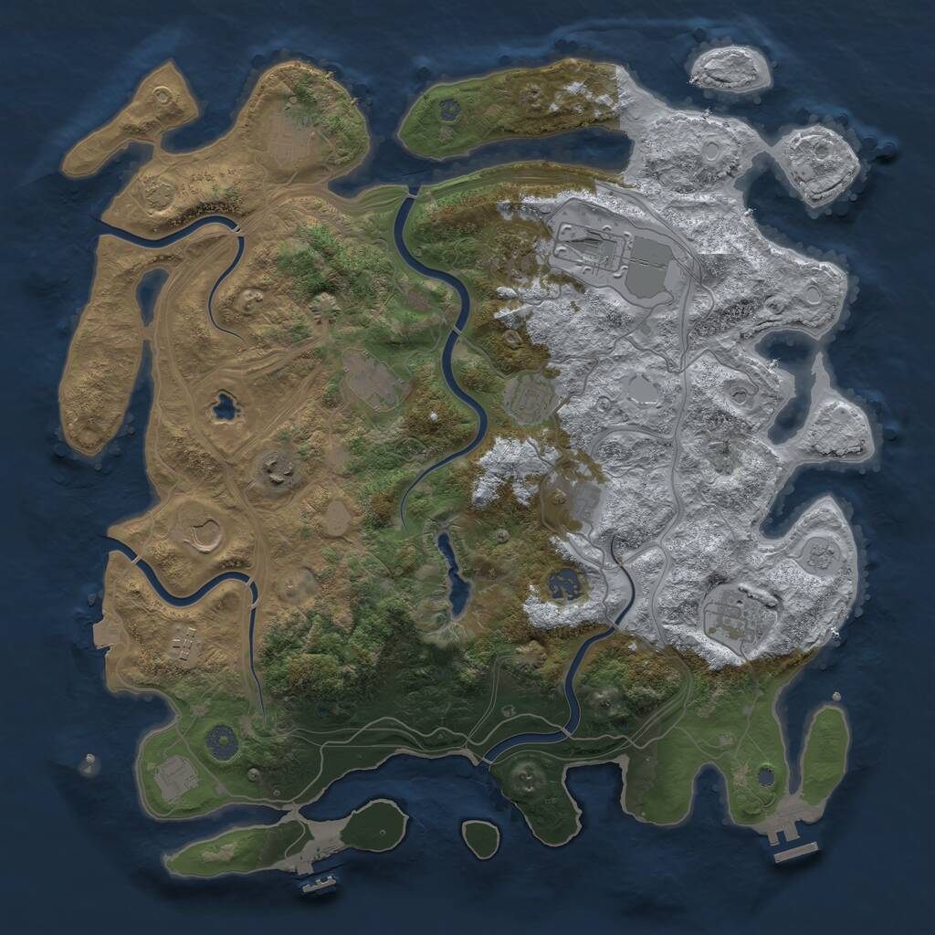 Rust Map: Procedural Map, Size: 4250, Seed: 251, 19 Monuments