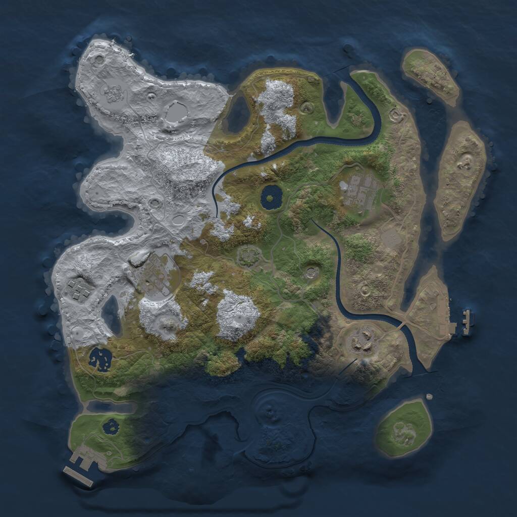 Rust Map: Procedural Map, Size: 3250, Seed: 849512894, 11 Monuments