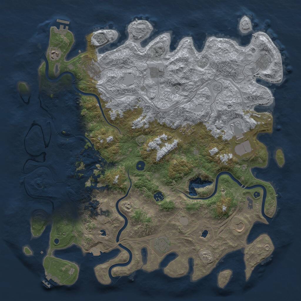 Rust Map: Procedural Map, Size: 4750, Seed: 4564, 17 Monuments