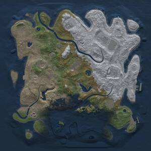 Thumbnail Rust Map: Procedural Map, Size: 4000, Seed: 1713185111, 17 Monuments