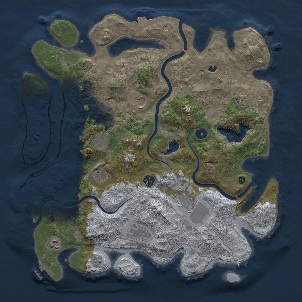 Rust Map: Procedural Map, Size: 4096, Seed: 660034796, 15 Monuments
