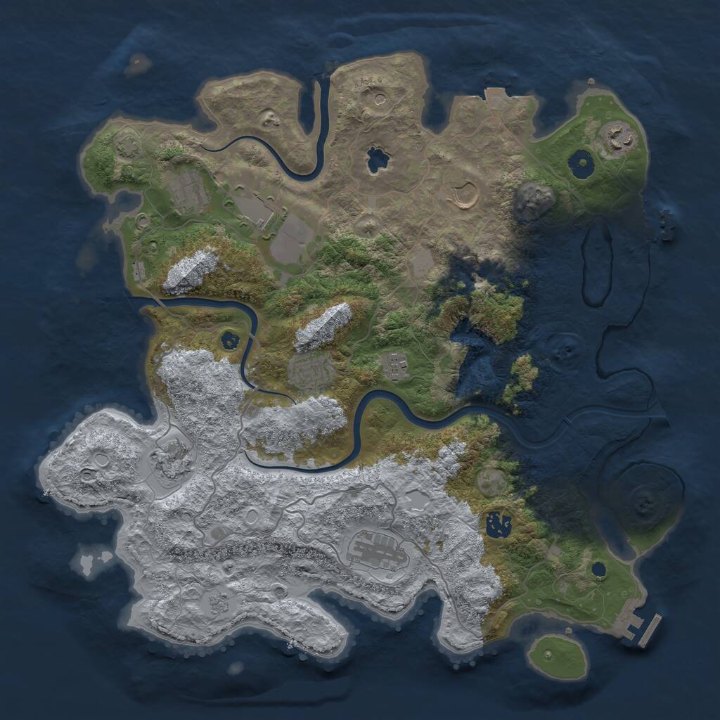 Rust Map: Procedural Map, Size: 4000, Seed: 1443502316, 15 Monuments