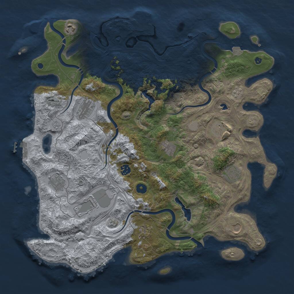 Rust Map: Procedural Map, Size: 4250, Seed: 6385, 17 Monuments