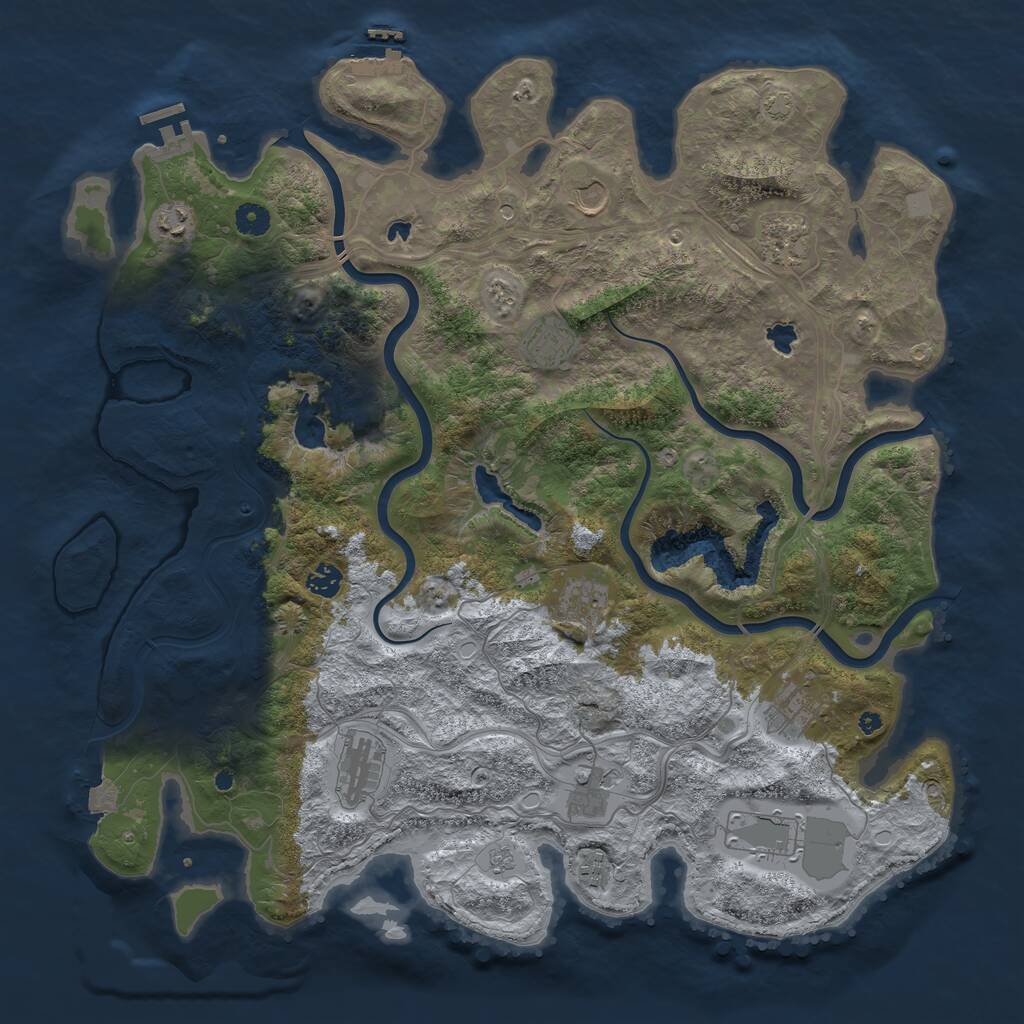 Rust Map: Procedural Map, Size: 4500, Seed: 26991, 17 Monuments