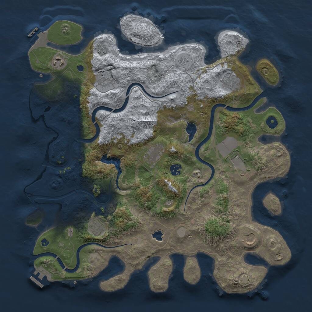Rust Map: Procedural Map, Size: 4000, Seed: 552813913, 15 Monuments