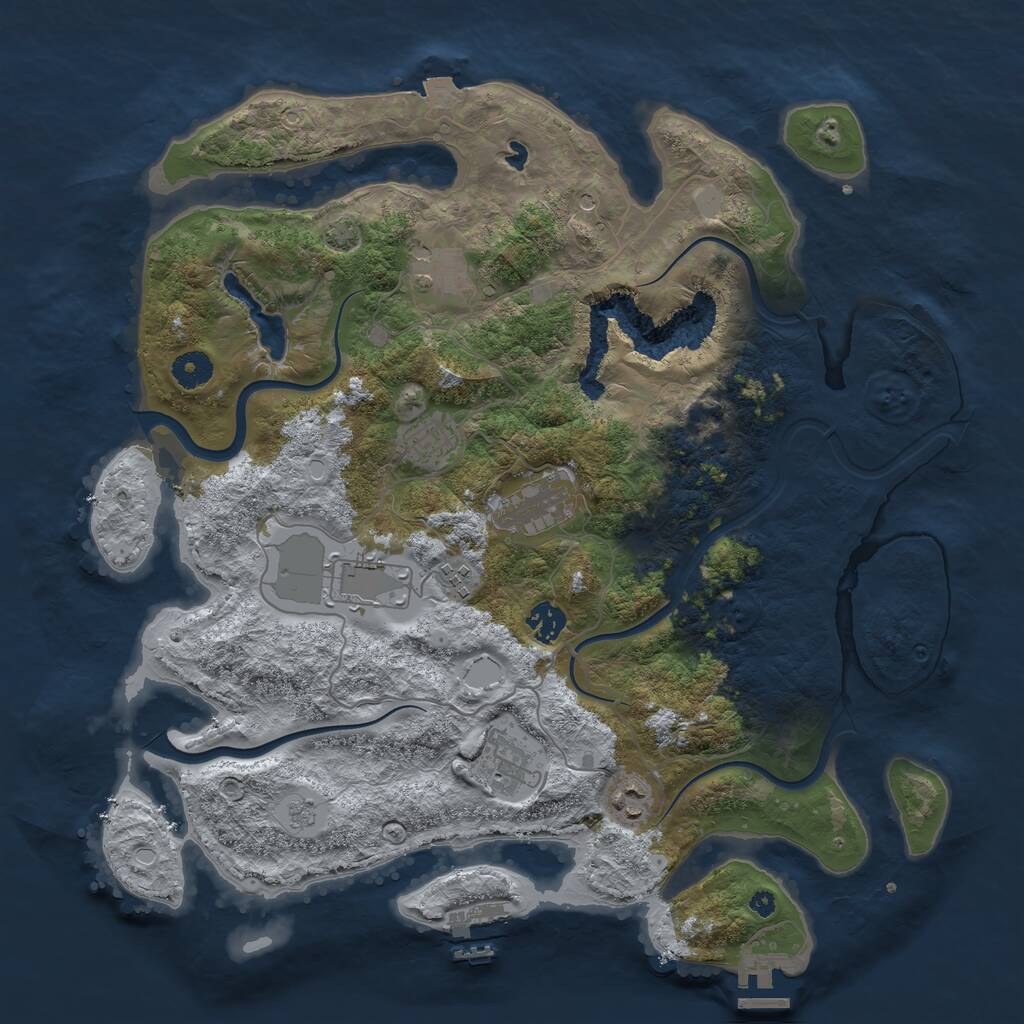 Rust Map: Procedural Map, Size: 4000, Seed: 1062027, 14 Monuments
