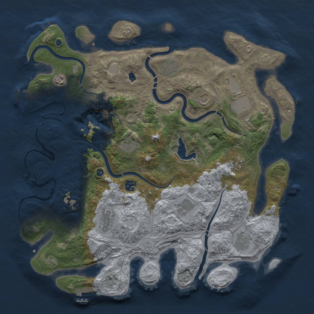 Rust Map: Procedural Map, Size: 4250, Seed: 76933, 17 Monuments