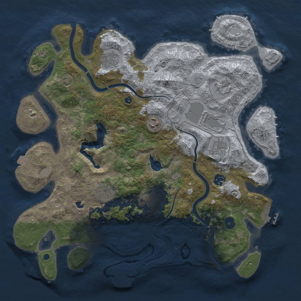 Rust Map: Procedural Map, Size: 4000, Seed: 1790716384, 15 Monuments