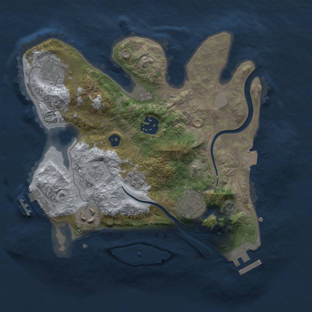 Rust Map: Procedural Map, Size: 2600, Seed: 1638747718, 10 Monuments