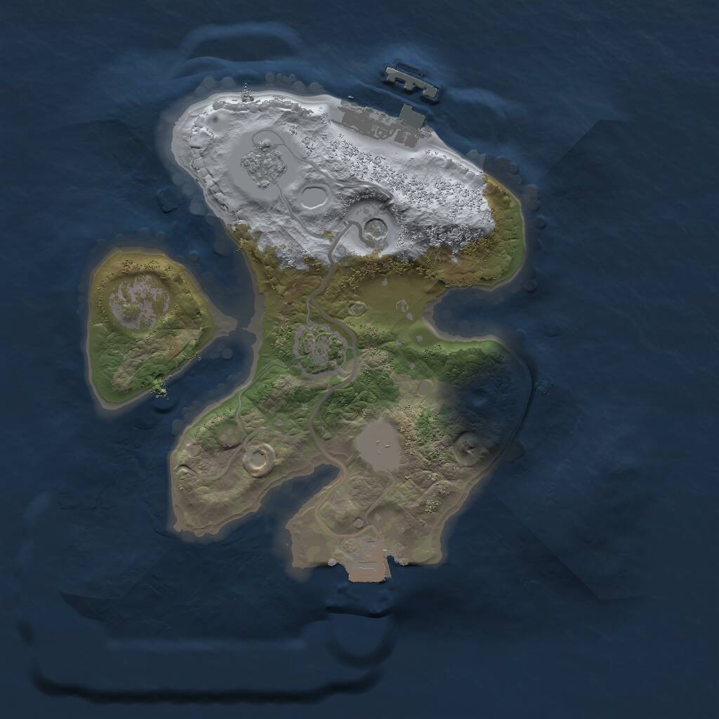 Rust Map: Procedural Map, Size: 2000, Seed: 703324703, 5 Monuments