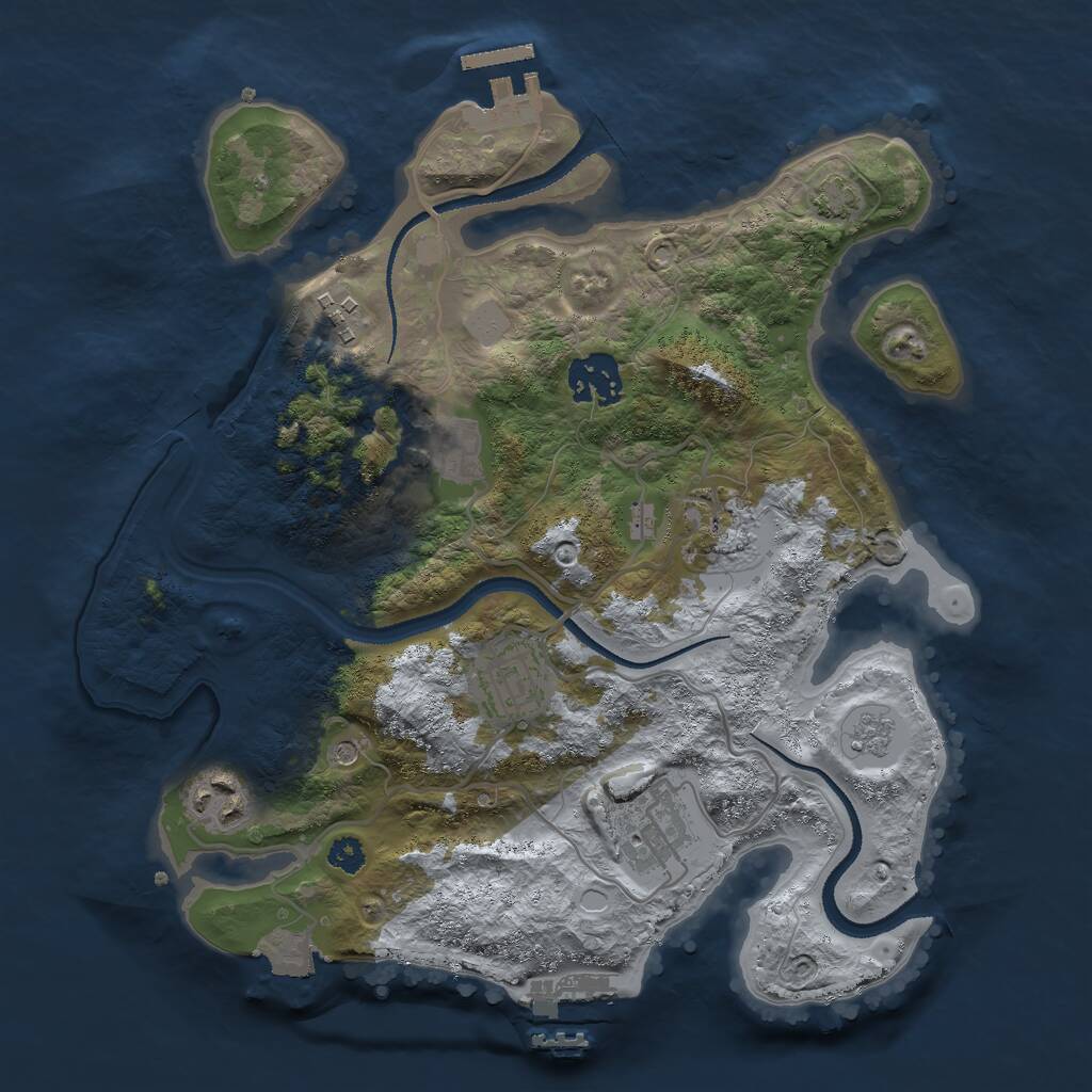 Rust Map: Procedural Map, Size: 3000, Seed: 2987, 13 Monuments
