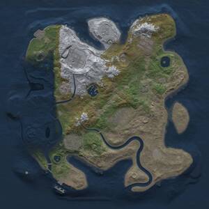 Thumbnail Rust Map: Procedural Map, Size: 3000, Seed: 1382387120, 12 Monuments
