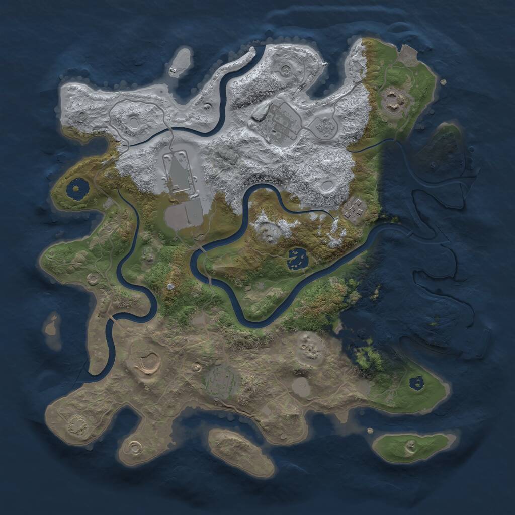 Rust Map: Procedural Map, Size: 3500, Seed: 7817813, 13 Monuments