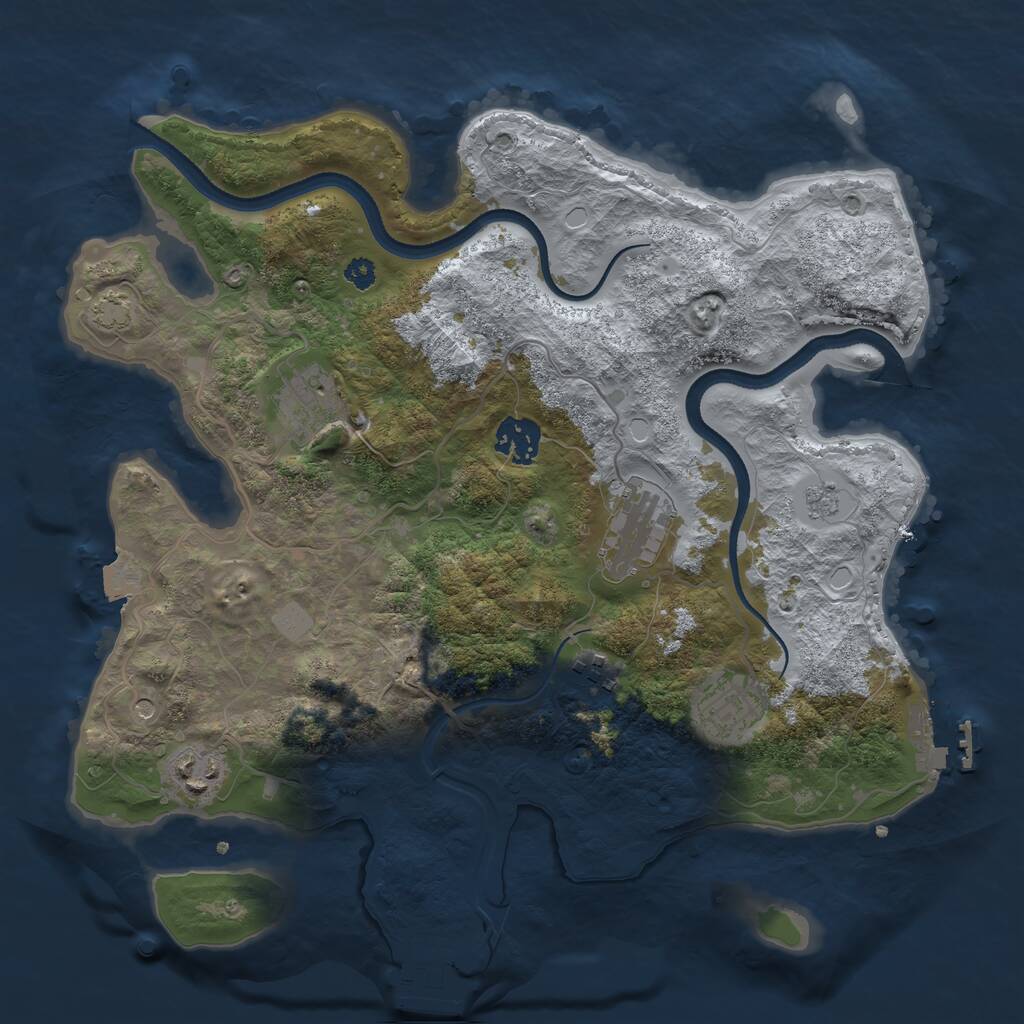 Rust Map: Procedural Map, Size: 3300, Seed: 6125599, 12 Monuments