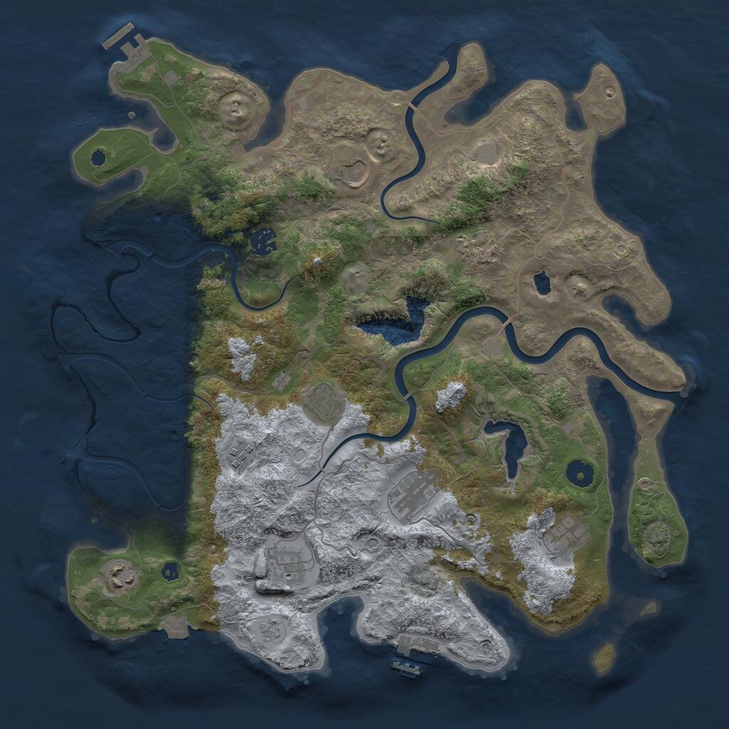 Rust Map: Procedural Map, Size: 4000, Seed: 56423525, 15 Monuments