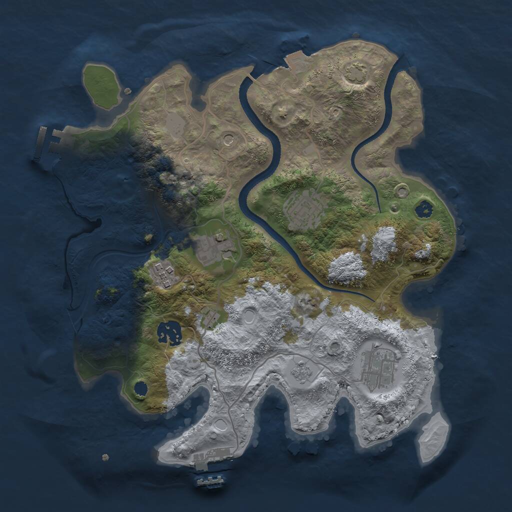 Rust Map: Procedural Map, Size: 3000, Seed: 26023, 11 Monuments