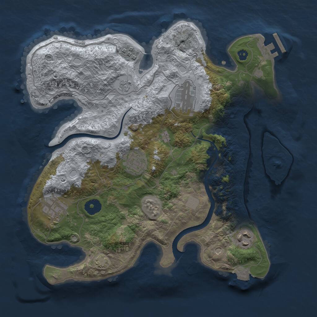 Rust Map: Procedural Map, Size: 3000, Seed: 1271186430, 10 Monuments