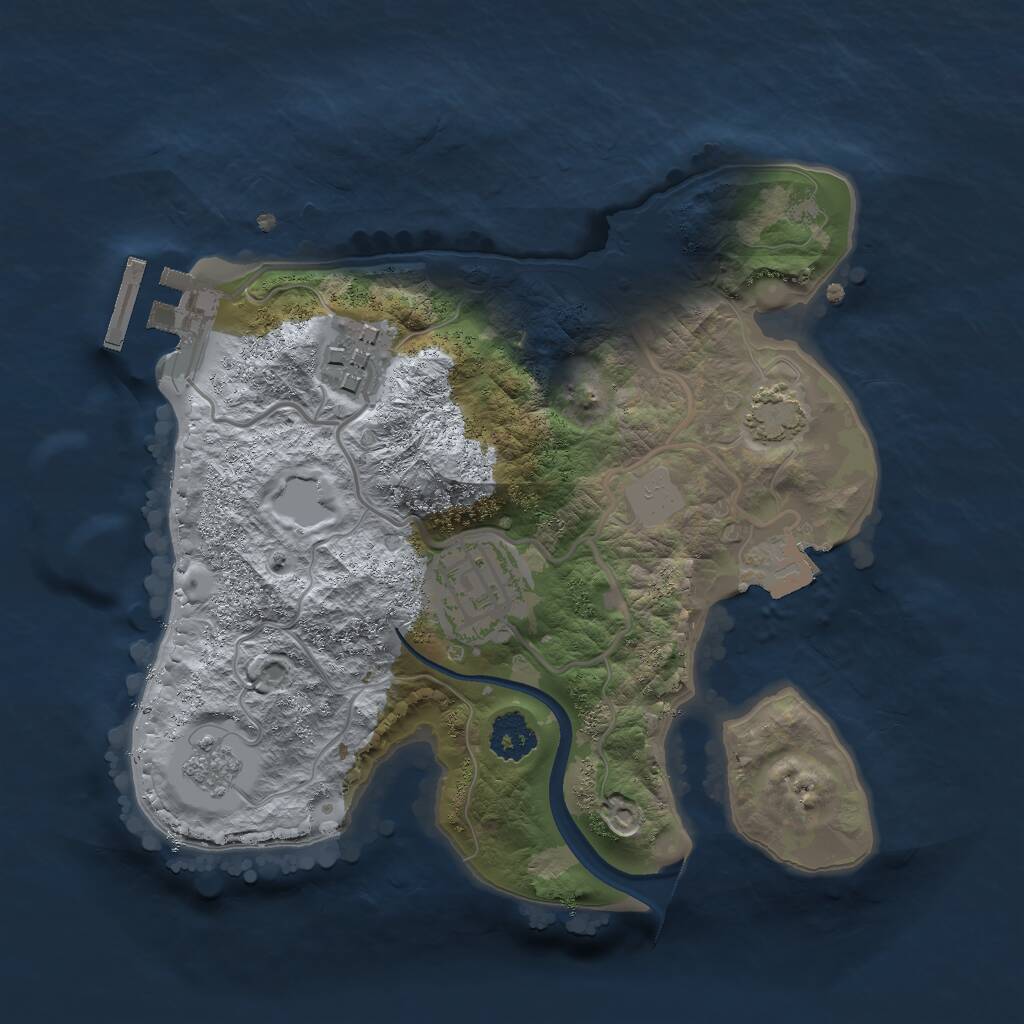 Rust Map: Procedural Map, Size: 2200, Seed: 661540007, 6 Monuments