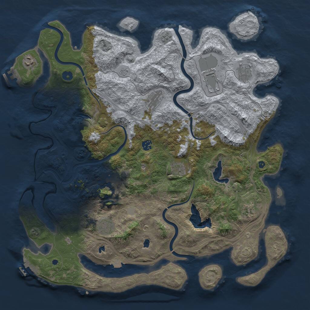 Rust Map: Procedural Map, Size: 4500, Seed: 1604071209, 16 Monuments